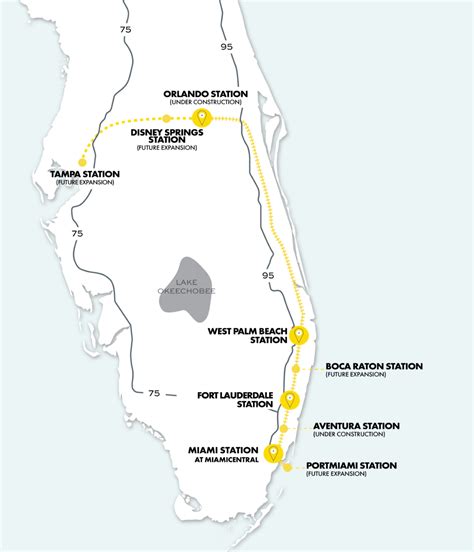 map of brightline train route